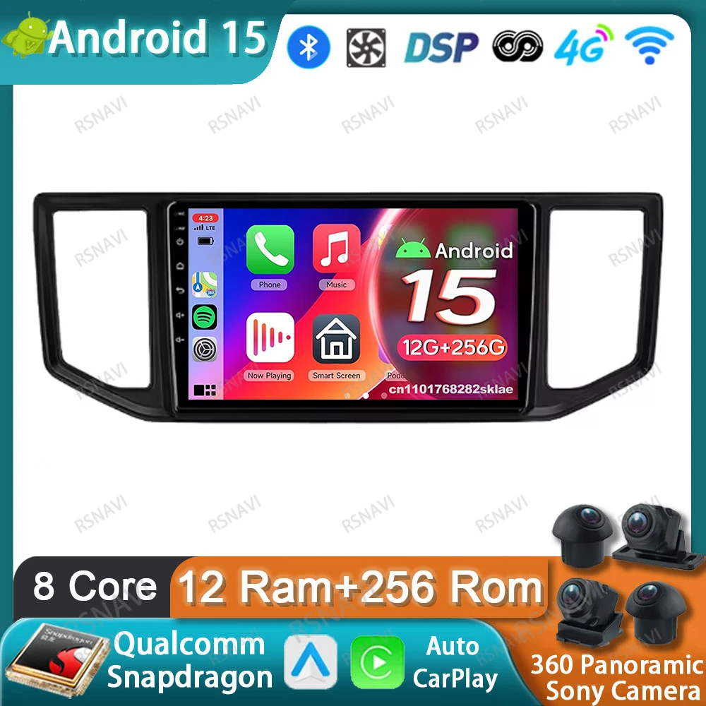 

Car Radio Android 15 For VW Crafter Man Tge 2017 2018 2019 - 2020 9/10 Inch QLED WIFI+ 4G LTE IPS Carplay Snapdragon Qualcomm BT