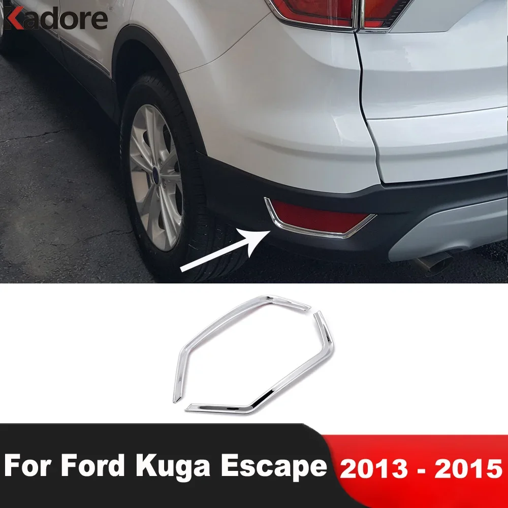 

For Ford Kuga Escape 2013 2014 2015 ABS Chrome Car Rear Tail Fog Light Lamp Cover Trim Foglight Foglamp Bezel Trims Accessories