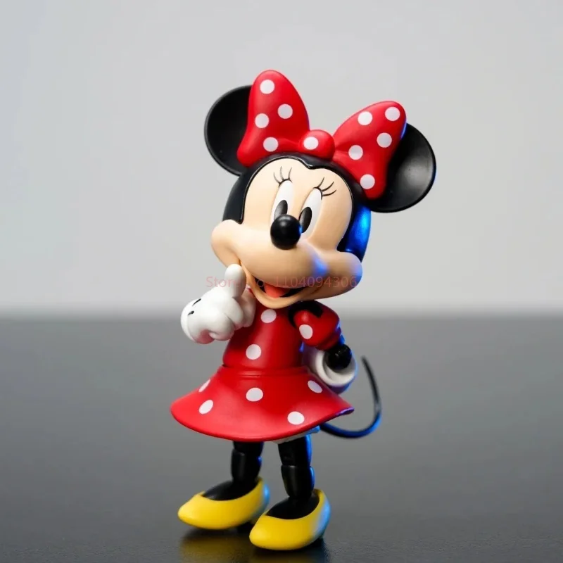 2024 Disney Mickey Mouse Minnie Donald Duck Action Figure Movable Joint Kawaii Anime Figurine Collection Model Statue Toys Gifts