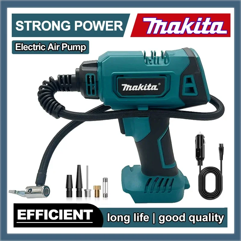 

Makita Cordless Portable Electric Air Pump 600mm 12V Rechargeable Handheld Air Compressor for Cars Compatible with 18V Battery