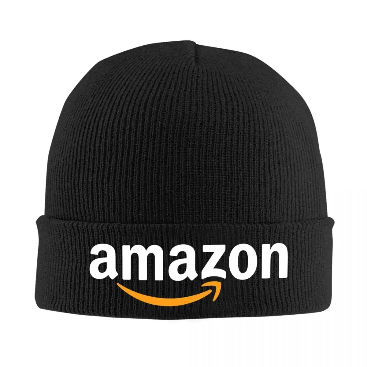 Amazon Logo Knitted Bonnet Caps 100% Acrylic Fashion Keep Warm Hats