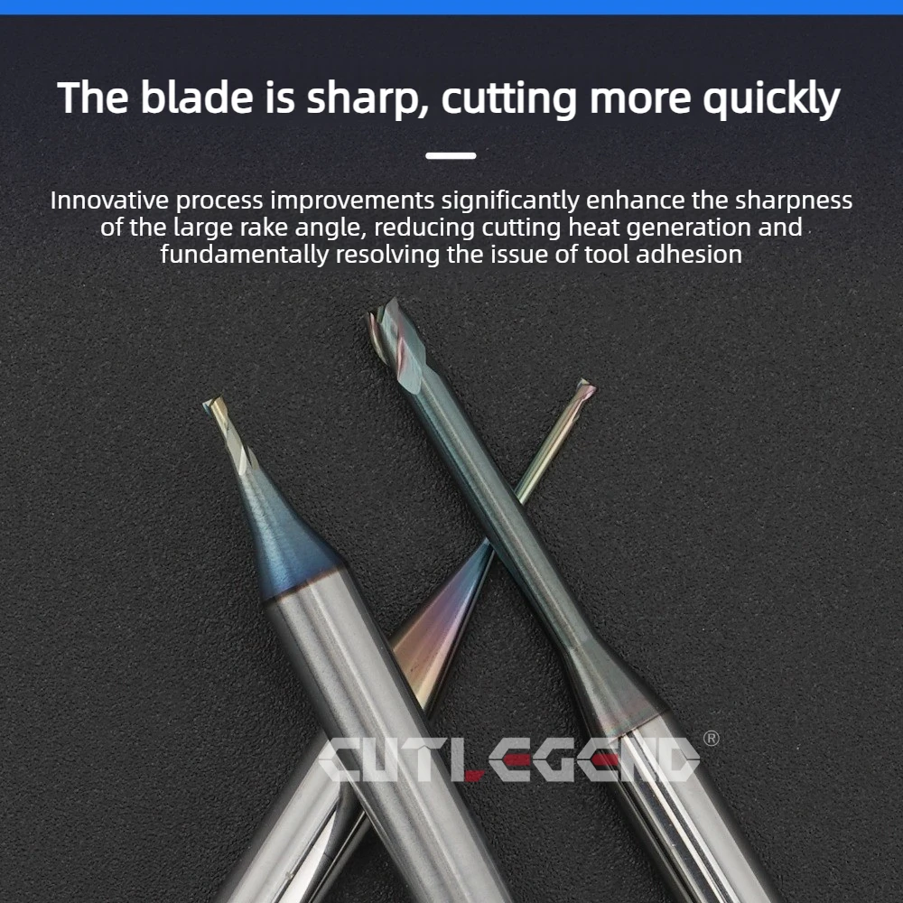 CUTLEGEND Vollhartmetall-Mikrofräser mit langem Hals 0,1mm~3mm CNC-Bearbeitungswerkzeug für Aluminium, Kupfer, Elektroden, Kunststoff und Nichtmetalle – Detail 5