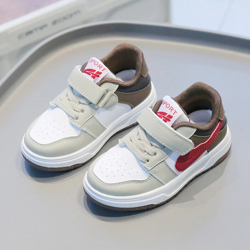 Children's Sneakers2024Spring and Autumn New Boys' Casual Sneakers Lightweight Girls' White Shoes Soft-Soled Shoes for Baby Sing