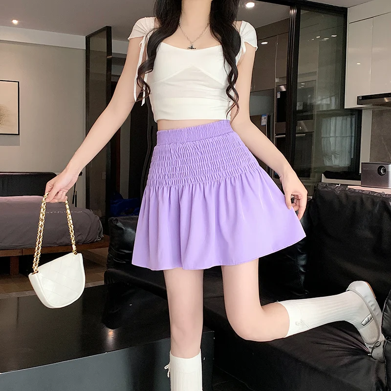 Ladies Fashion Mini Skirt Women Clothes Girls Chic Splicing Fold Cake Skirts Casual Faldas Largas Cheap Wholesale BVAS9883