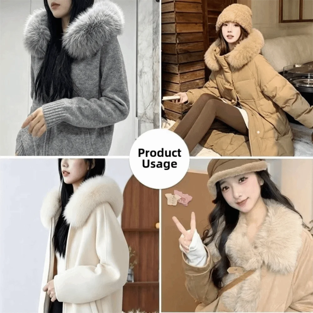 Imitation Fur Faux Fur False Collar Warm Detachable Collar Faux Fur Collar Shawl Versatile Trim Fake Fur Collar Winter