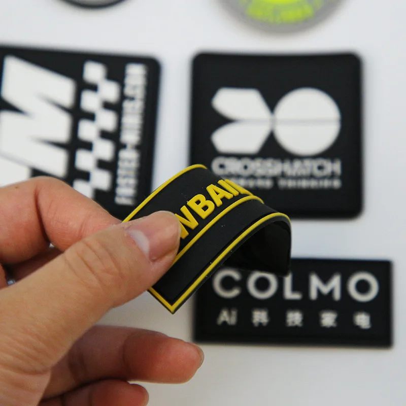 Patch de Borracha Personalizado com LOGO em Relevo para Costurar em Roupas, Etiqueta Redonda de PVC, Emblema de Silicone Macio, Acessórios para Vestuário