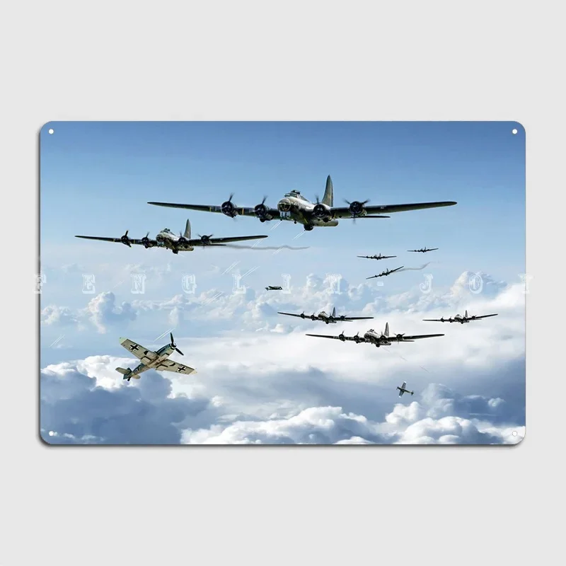 B17 Flying Fortresses Battle Across Europe Metal Sign Home Wall Decor Club Home Customize Tin Sign Poster