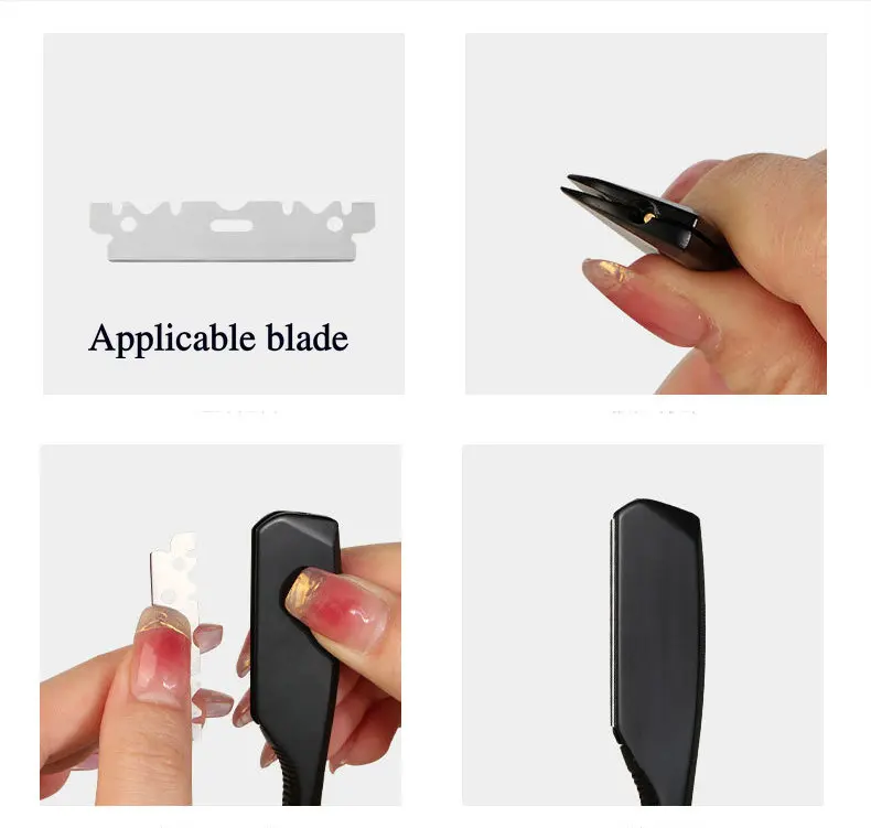 Gerade Kante Barber Razor Stabile Haarschnitt Bart Augenbraue Zink-legierung Rasieren Werkzeug Manuelle Enthaarung Rasiermesser Friseur Trimmen – Detail 6