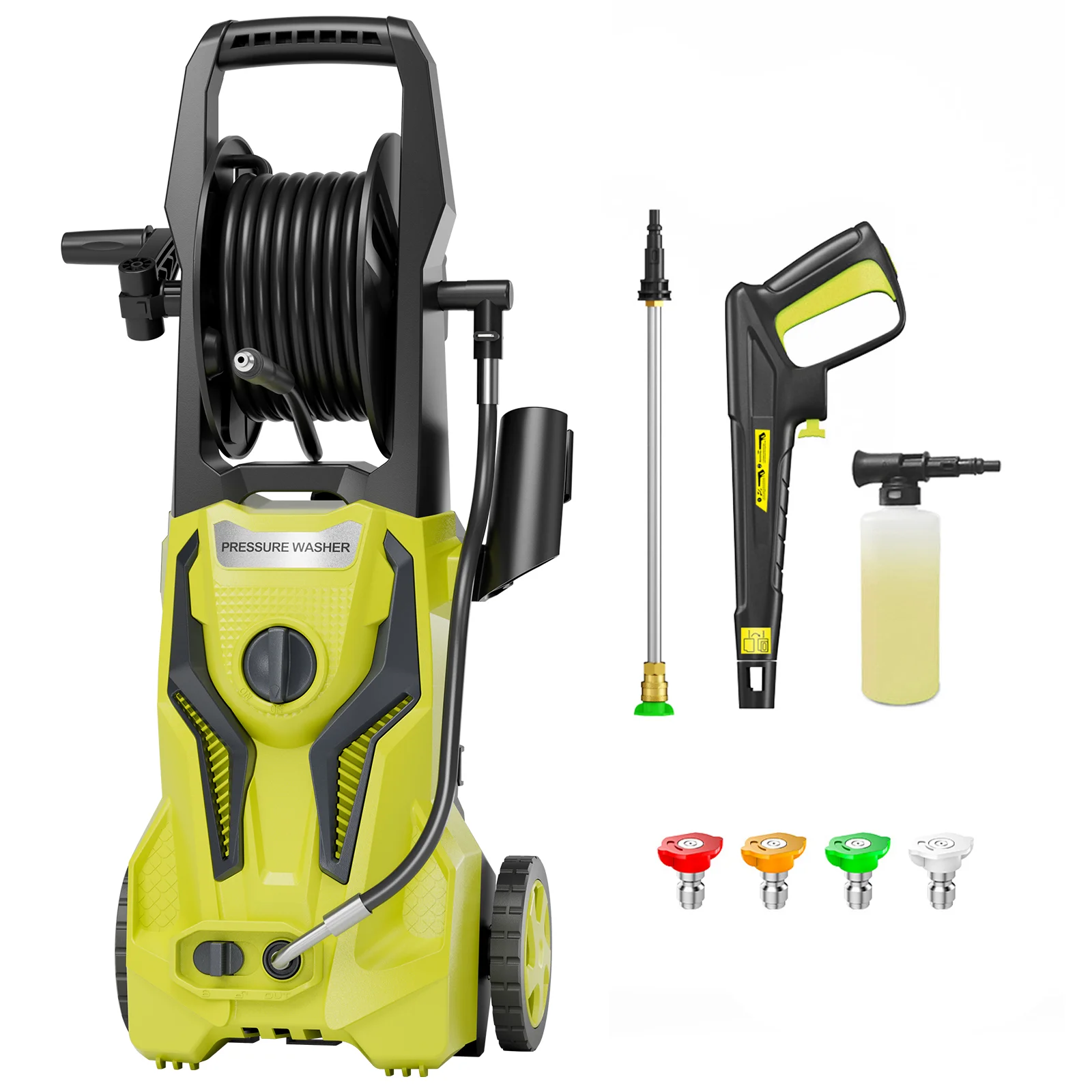 

4200 PSI 2.8 GPM Home Electric Pressure Washer, Portable Power Jet Cleaner Equipped with 20FT Reinforced High Pressure Hose, Full Nozzle Set, Foam Cannon and Soap Tank for driveway,fence,car wash,home,outdoor,sidewalk,window,porch