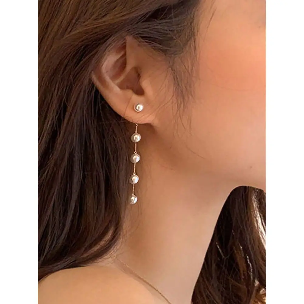 

Chain Pearl Decor Long Earrings