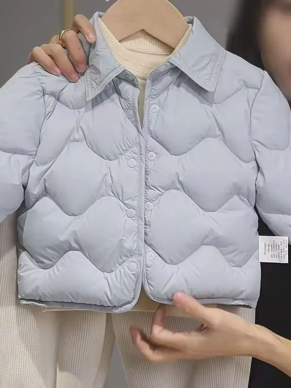 

Trendy Winter Cotton Jaet for Boys And Girls Warm Filled Coat Children's Clothing Collar Single Button Closure Long Sl...