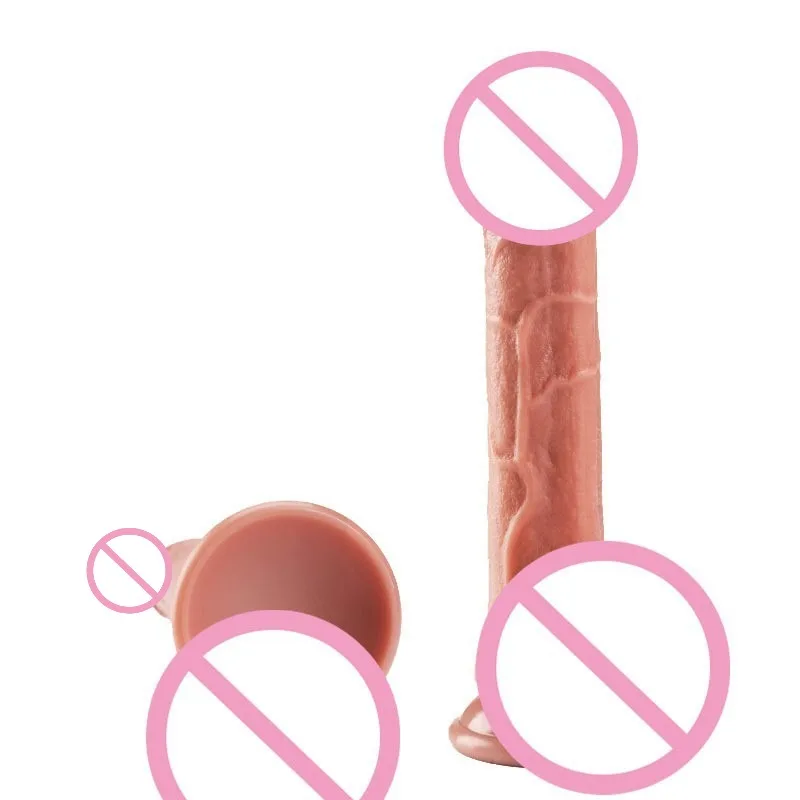 Realistic Dildo Soft Silicone Big Glans Strong Suction Cup Man Fake Penis  Anal Vaginal Masturbators Sex Cock Adults Women Tools