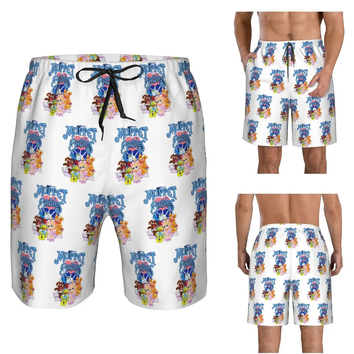 Muppet Babies Trunks Beach Board Shorts Casual Quick Dry Swim Summer Men Pants