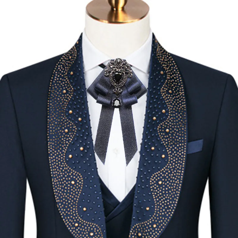 

Галстуки-бабочки ручной работы, ленты со стразами, банты, модные британские корейские банкетные платья, костюм, рубашка, аксессуары, мужские свадебные воротники, цветы