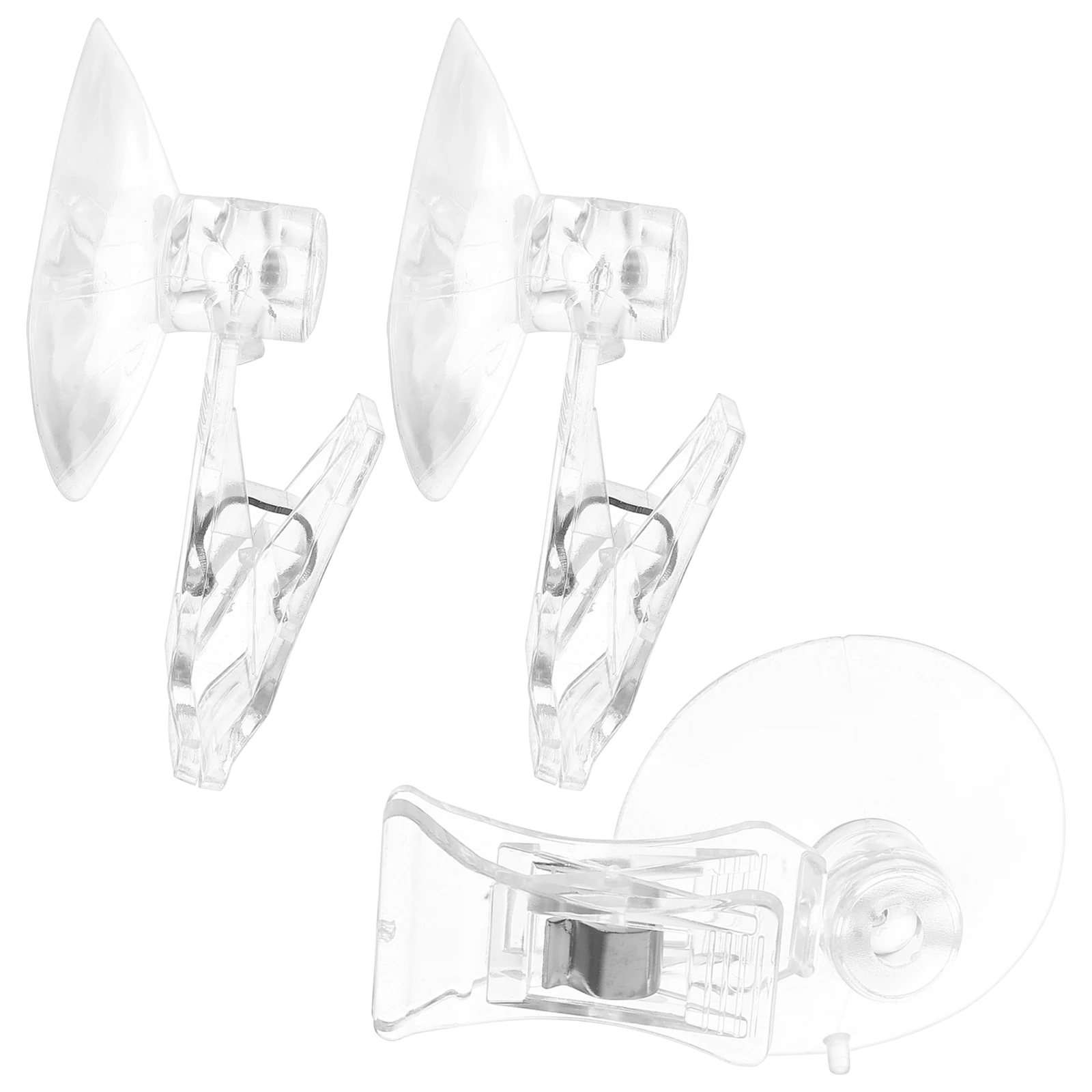 

3pcs Suction Cup Clip Feed Holder Transparent Feeding Tool Aquarium Supplies for Fish Tank Underwater Use