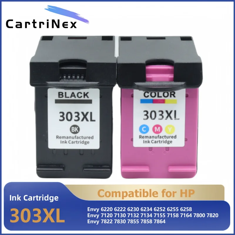 

Compatible Ink Cartridge 303XL for HP303 Replacement For HP 303 XL Envy Photo 6220 6230 6232 6234 7130 7134 7830 Printer