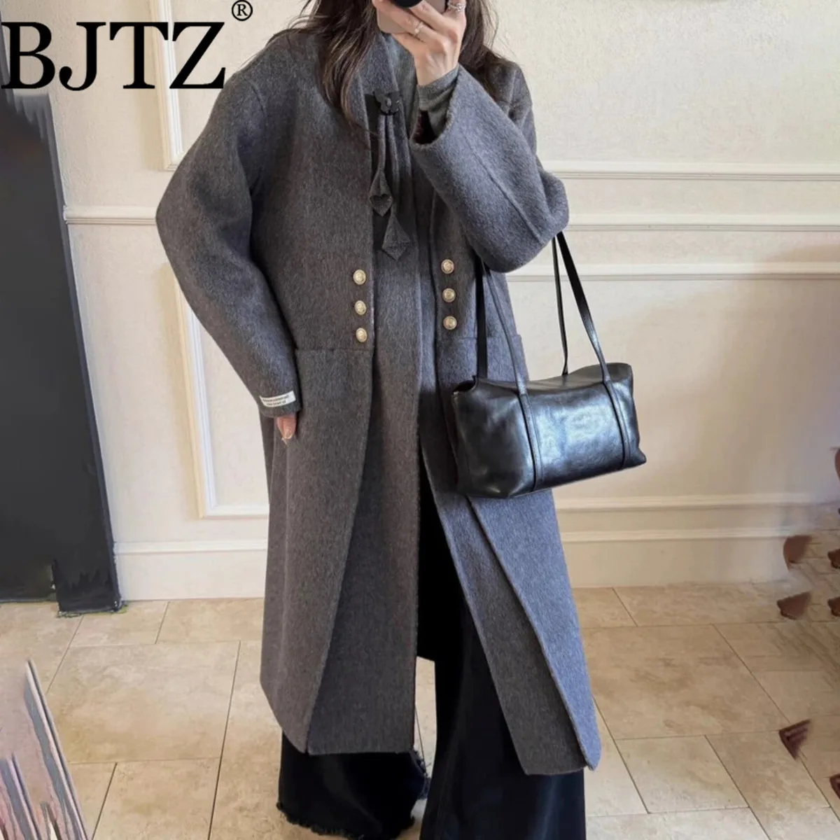 BJTZ 2025 معطف نسائي جديد من الصوف ذو طبقات مصمم خصيصًا معطف شتوي غير رسمي أنيق وبسيط ومريح #1