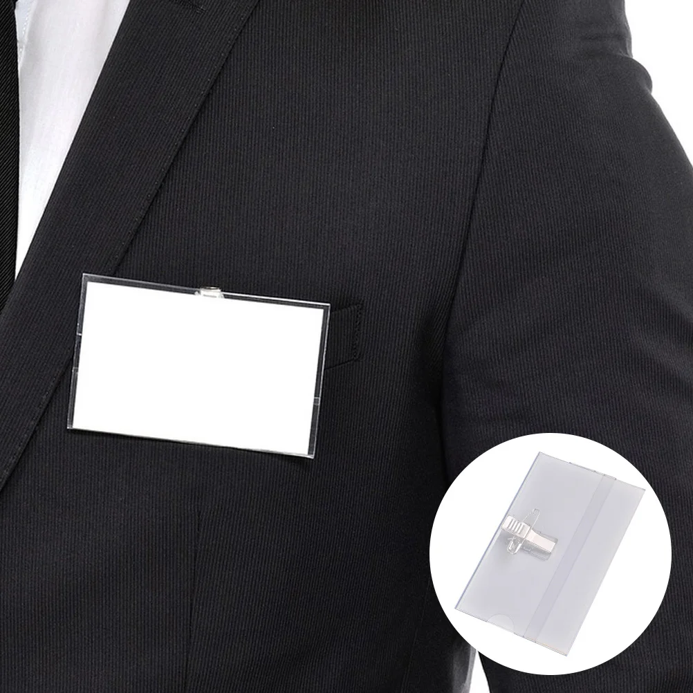 

50Pcs Badge Holder Name Tag Clip Portable Id Badge Clip Sturdy Material Easy on Off for Medical Staff School Employee Use