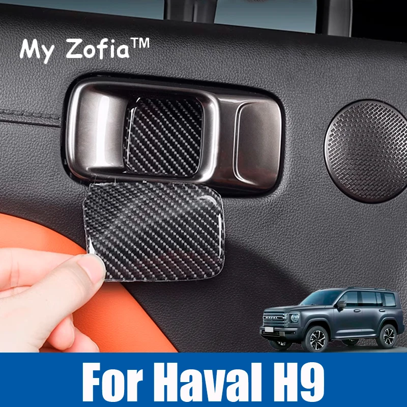 

For HAVAL H9 2nd MKII 2024 2025 Carbon Fiber Car Inner Door Bowl Panel Decoration Stickers Interior Protective Trim Accessories