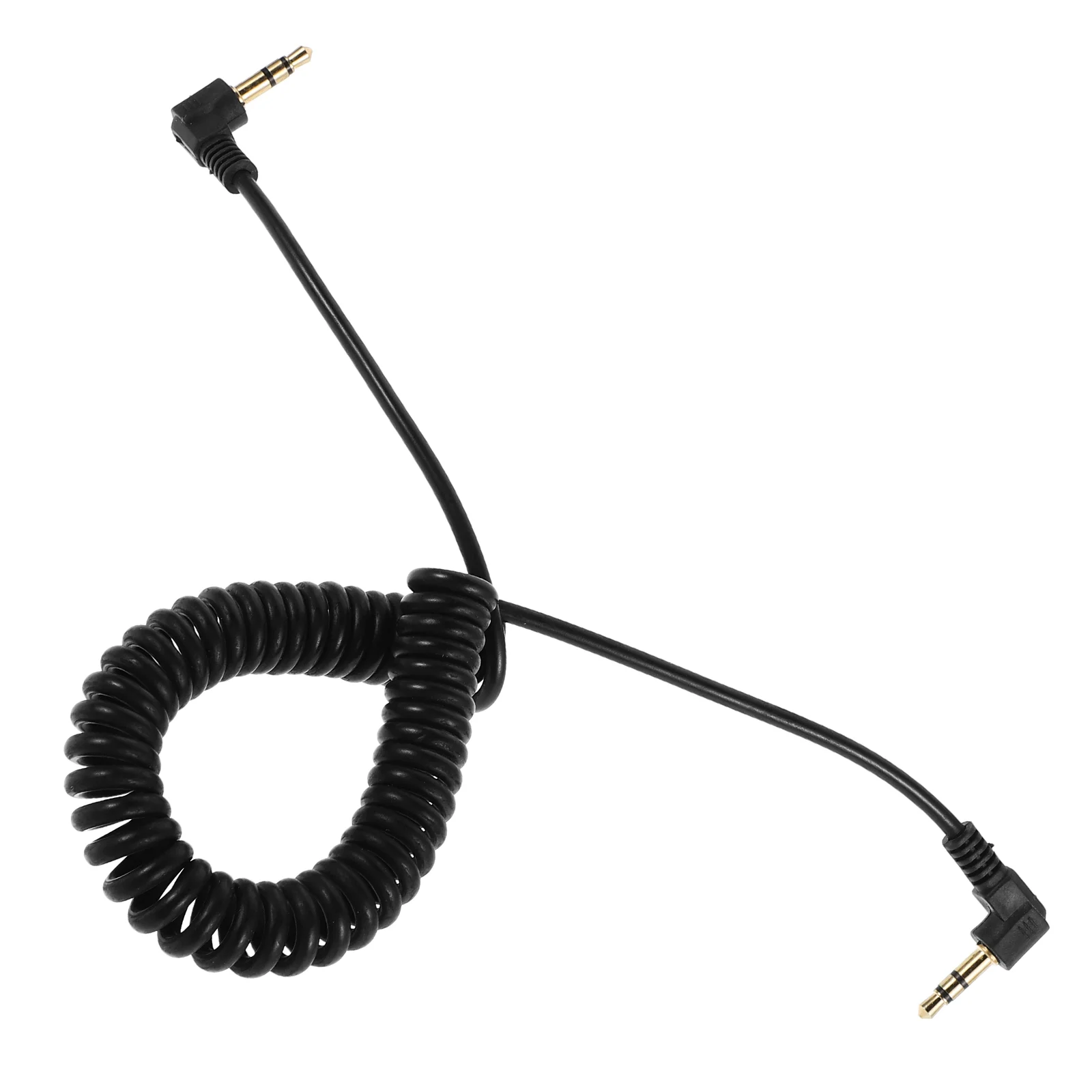 

Coiled Stereo AUX Cable Right Angle 35mm Male to Male Audio Extension Cable for Headphones Smartphones Right Angle Audio Cable