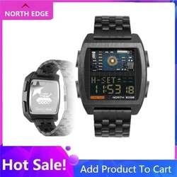 NORTH EDGE New Men's Digital Watch Retro Industrial Style All Metal Body Sports Watch Waterproof 50M Cyber Tank Smart Watch Men