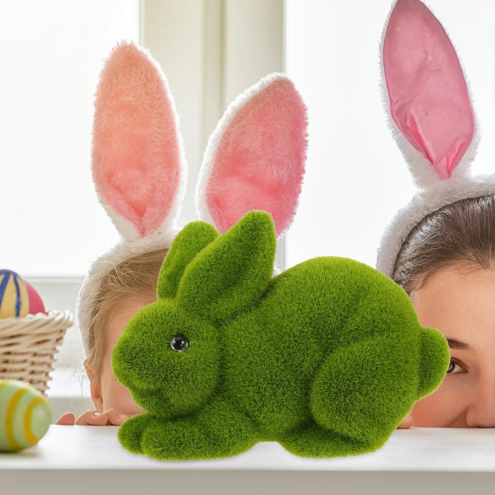 

Rabbit Ornament Bunny Statue Easter Garden s Foam Decor Artificial Small