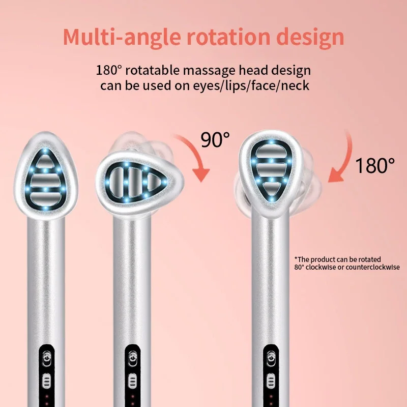 Dispositivo de beleza ocular led de 7 cores, microcorrente, levantamento, massageador firmador, anti-envelhecimento, aperto da pele, compressa quente, remoção de olheiras