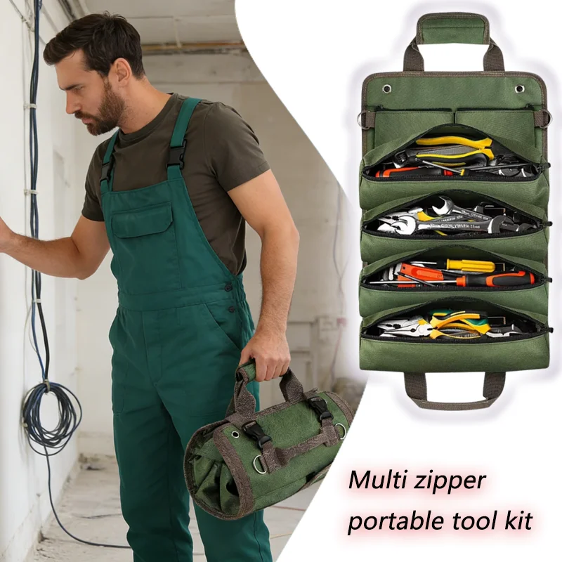 

Портативная сумка-органайзер для инструментов из оксфордской ткани, профессиональная, на молнии, для механиков и электриков