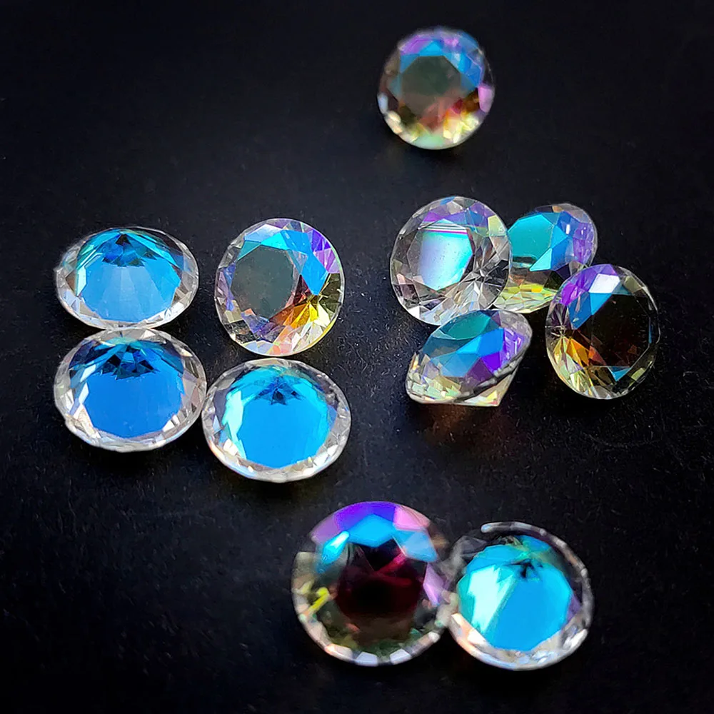 10pcs Colorful Crystal Glass Diamond Table Scattering Gemstones Christmas Party Masquerade Decorations Vase Fillers (10mm)