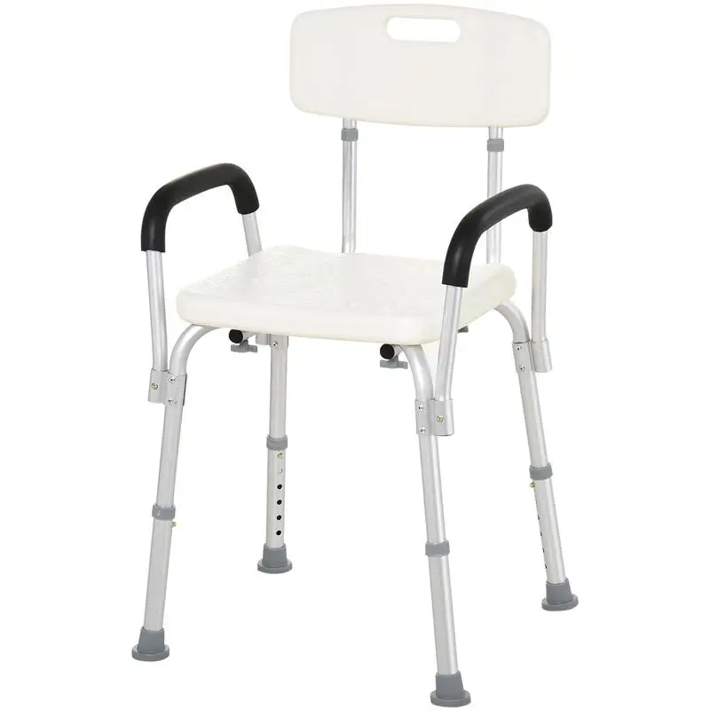 

Adjustable Shower Chair with Removable Armrests for Seniors, Disabled, and Mobility Needs - Medical Grade Bath Bench for