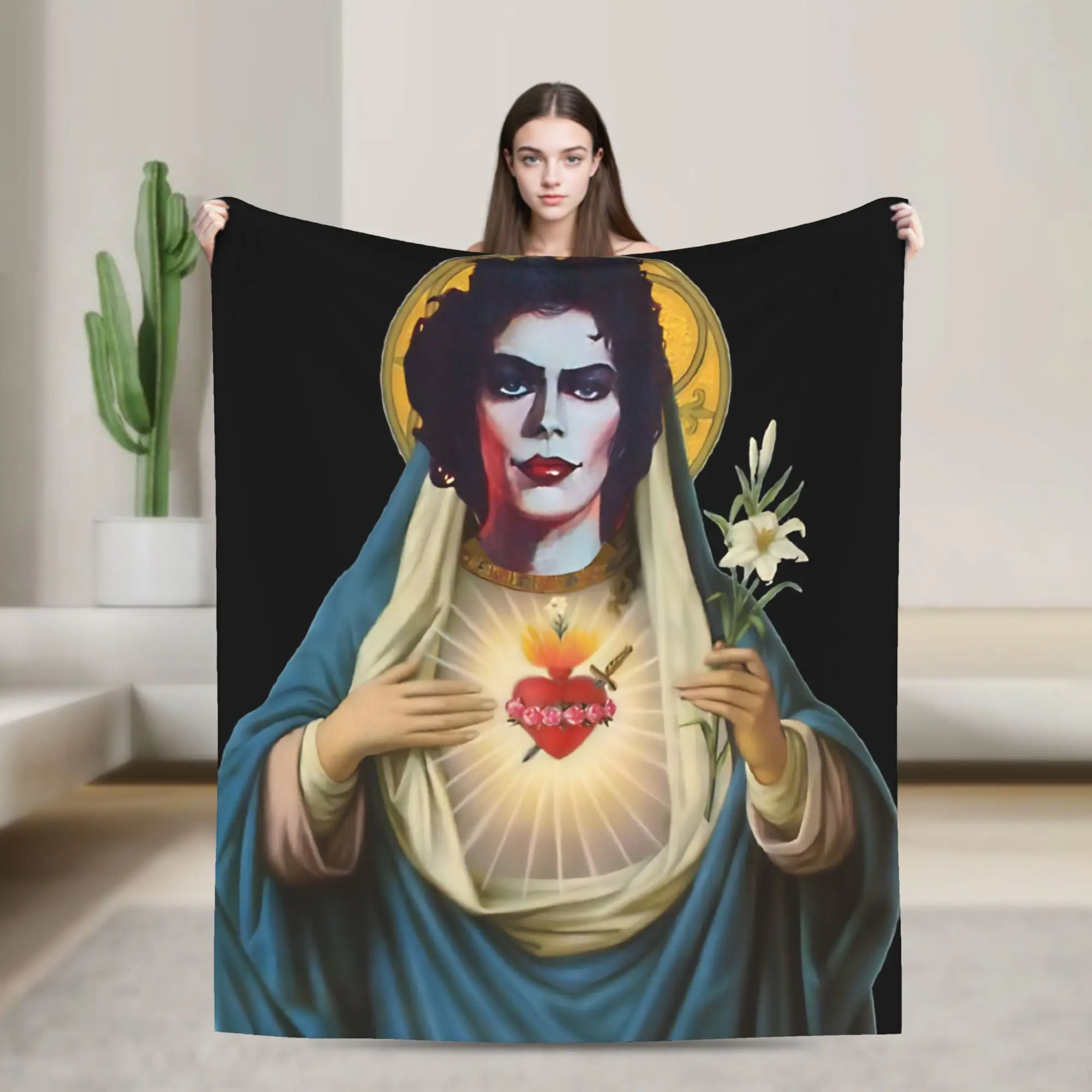 Saint Frank Tim Curry Blankets Fleece Decoration The Rocky Horror Picture Show Thin Throw Blanket for Home Travel Bedspread
