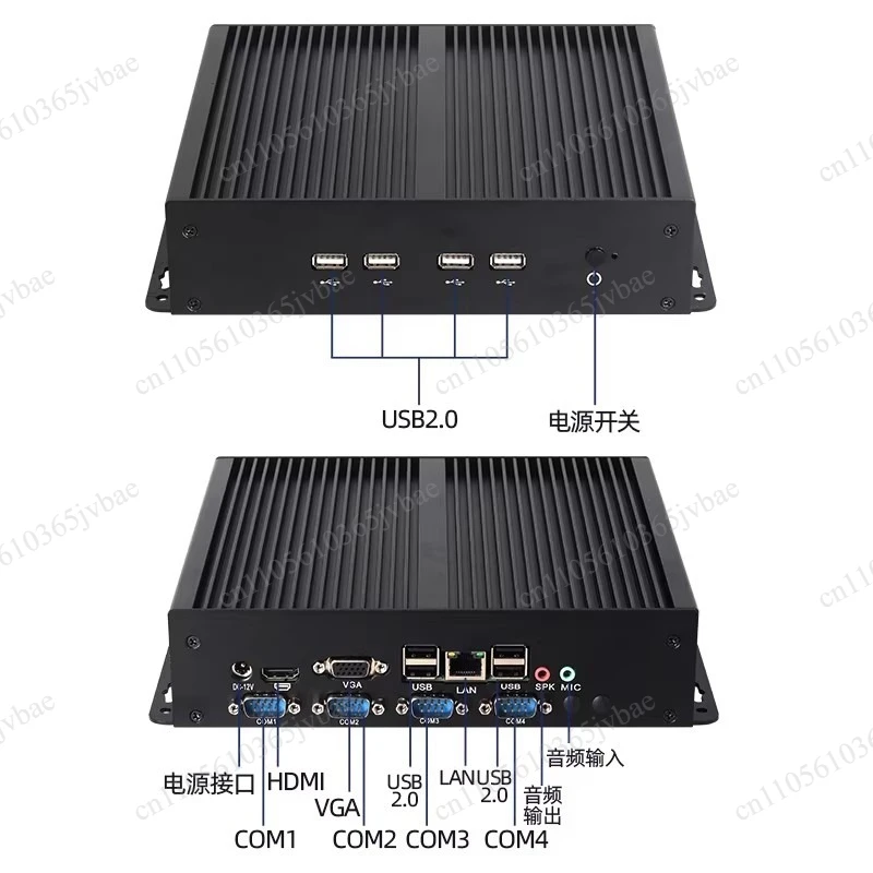 J1900 Mini Industrial Computer Dual Gigabit Network Port Multi-Serial Port Multi-USB Industrial Host
