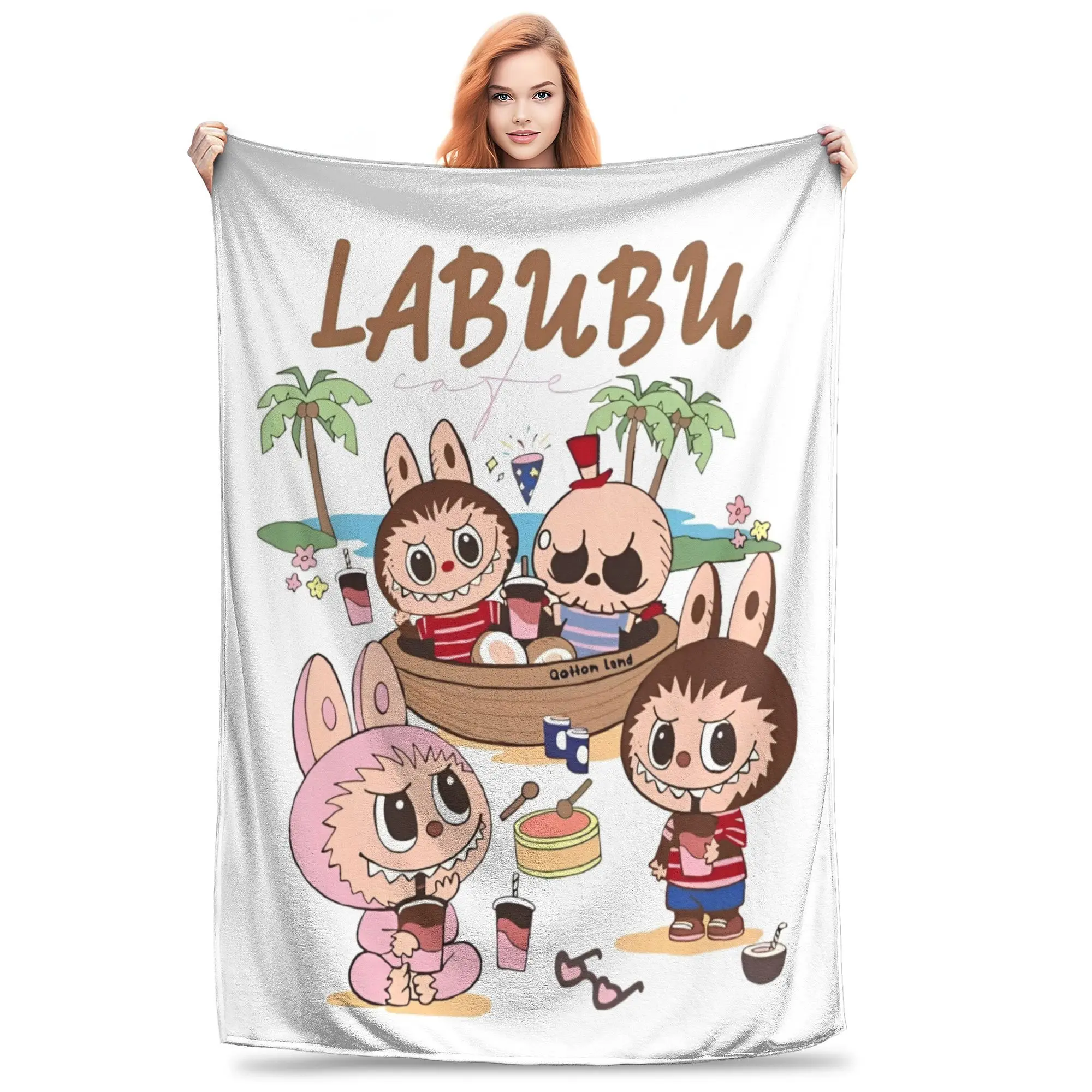 labubu doll cute kawaii Blanket Super Soft Fleece Comfort Present  Throw Blankets Quilt