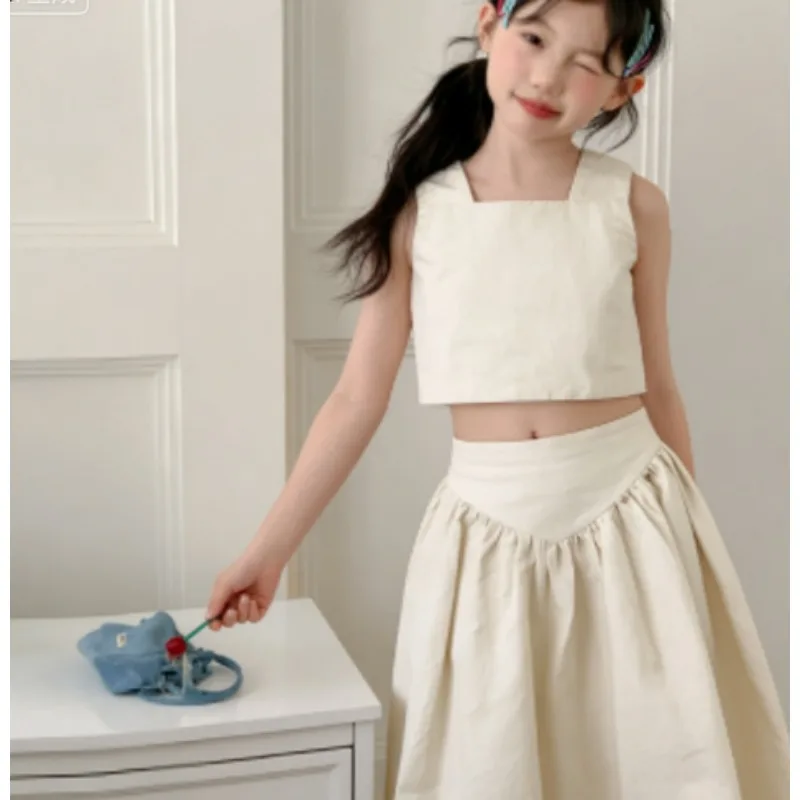 

Baby Girls' Clothing Cotton Set Spring Summer 2026 New Slimming Sleeveless Vest and Skirt Children's Two Piece Set