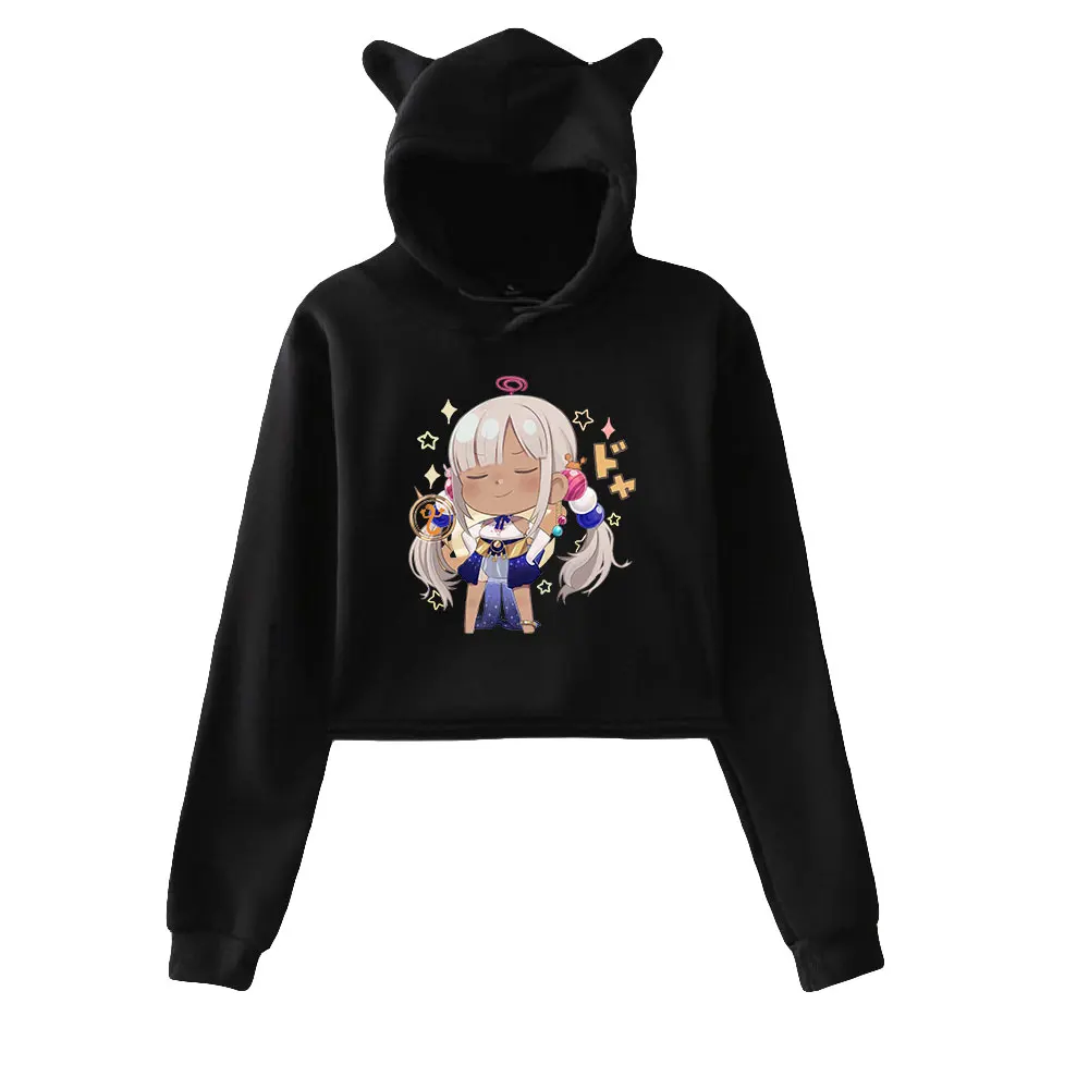 

HOLOLIVE Vtuber Tsukumo Sana TsukumoSana Merch Cat Cropped Hoodies Women/Girl Hooded Crop Tops Loose Sweatshirt Hooded Sweater