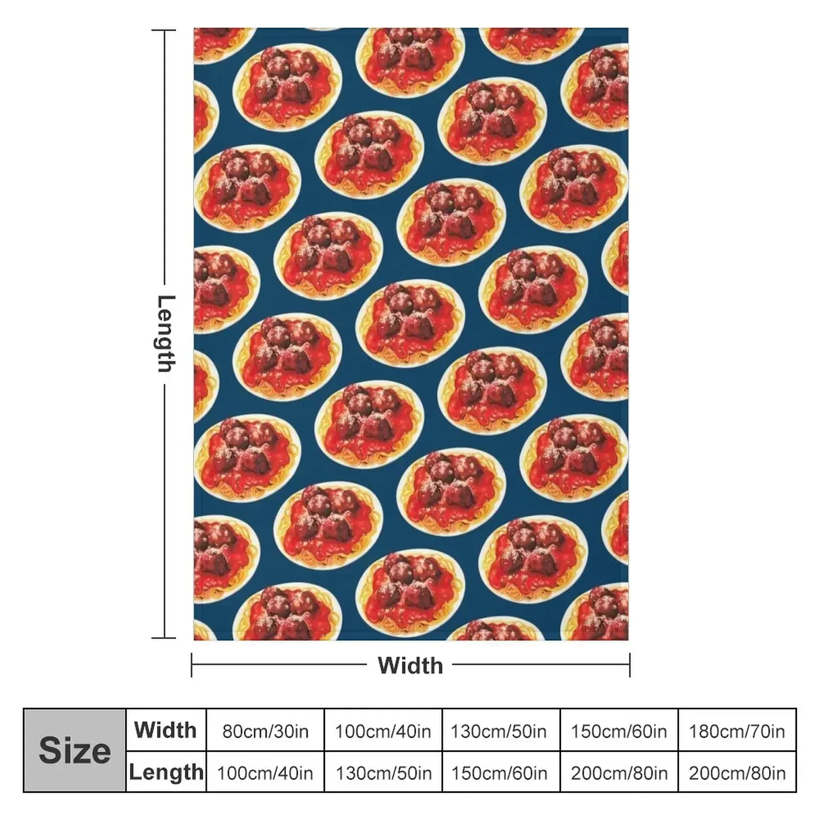 Spaghetti & Meatballs Pattern - Blue Throw Blanket cosplay anime Fashion Sofas Extra Large Throw Blankets