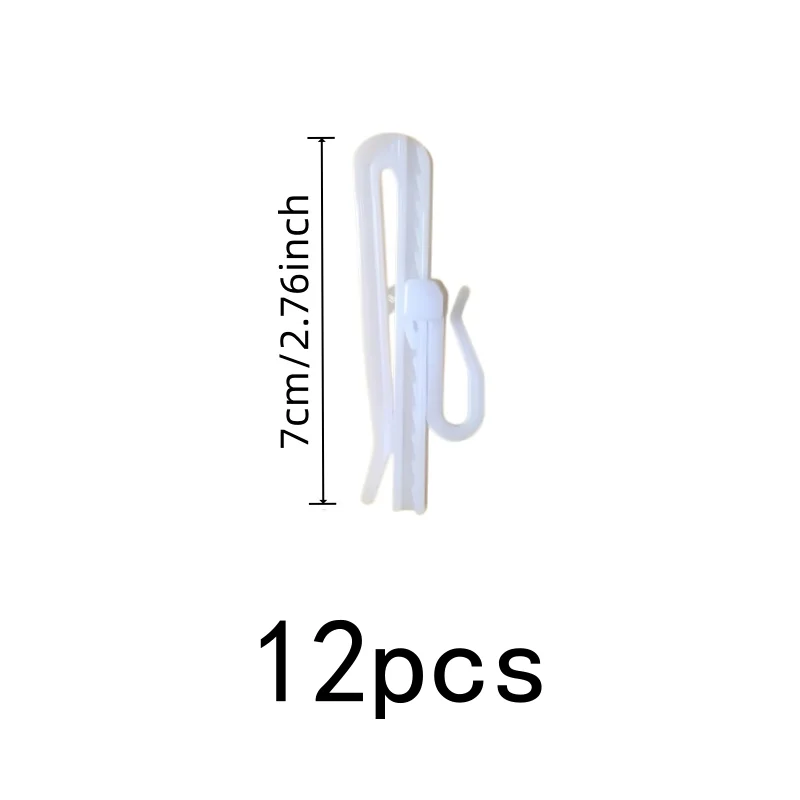 12 pcs 7cm Raise Lower Curtain Clips, Easy Install Simple Setup and No Drilling Required, ideal for Blinds Installation