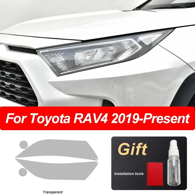 

For Toyota RAV4 XA50 2019 2020 HD Car Headlight Protective Film Transparent Smoked Black TPU Sticker Auto Accessories
