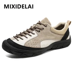 Zapatos informales de piel auténtica para hombre, zapatillas cómodas con suela antideslizante de alta calidad, mocasines planos de talla grande, novedad