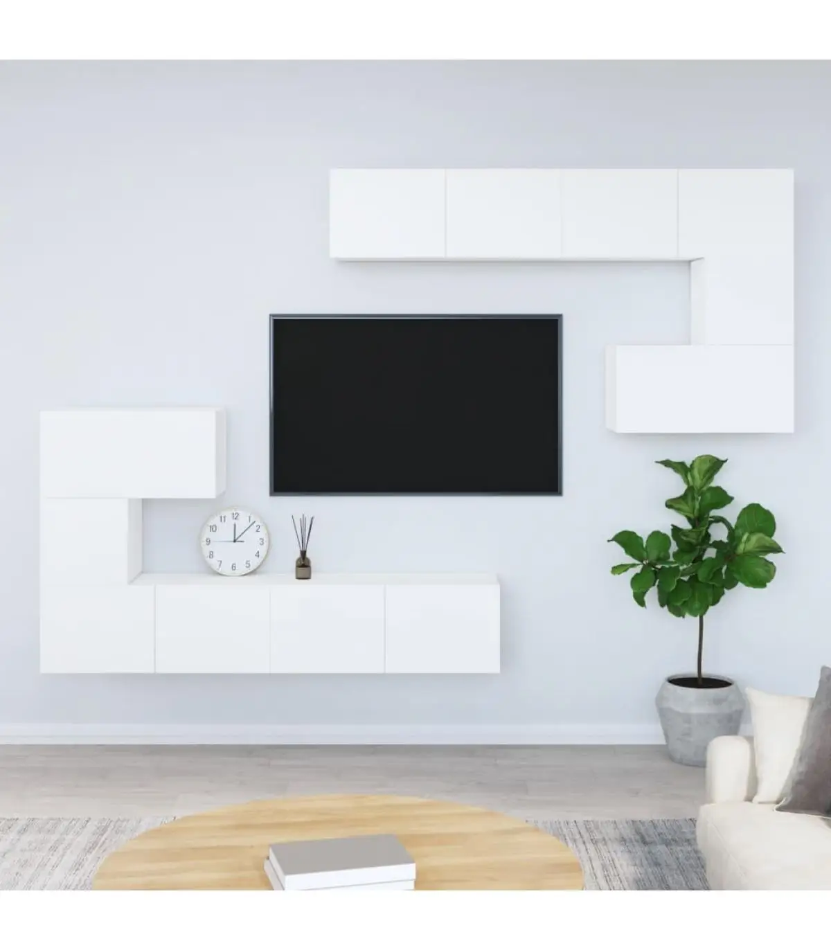 TV furniture wall furniture for TV white plywood