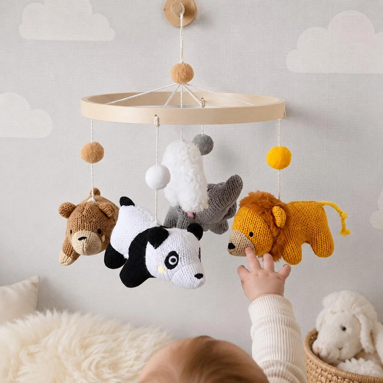 mobile-per-neonati-con-creature-all'uncinetto-morbido-e-texturizzato-decorazione-per-cameretta-giocattolo-imbottito-per-bambini