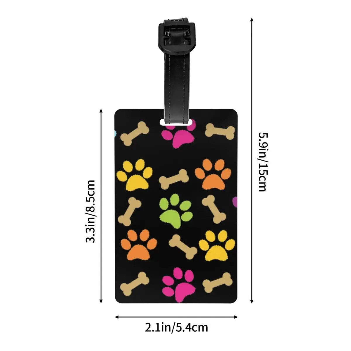 Aangepaste Kleurrijke Hond Paw Pattern Bagagelabel Privacy Bescherming Bagagelabels Reistas Labels Koffer