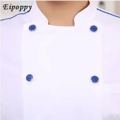 Uniforme de Chef de cocina Unisex, chaqueta de manga corta transpirable, doble botonadura, servicio de comida de panadería