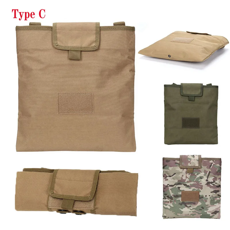 Tactical Molle Folding Revista Dump Drop Pouch, Cordão Utilitário, Recuperação Mag, Coldre Munição Bag, Caça Acessórios