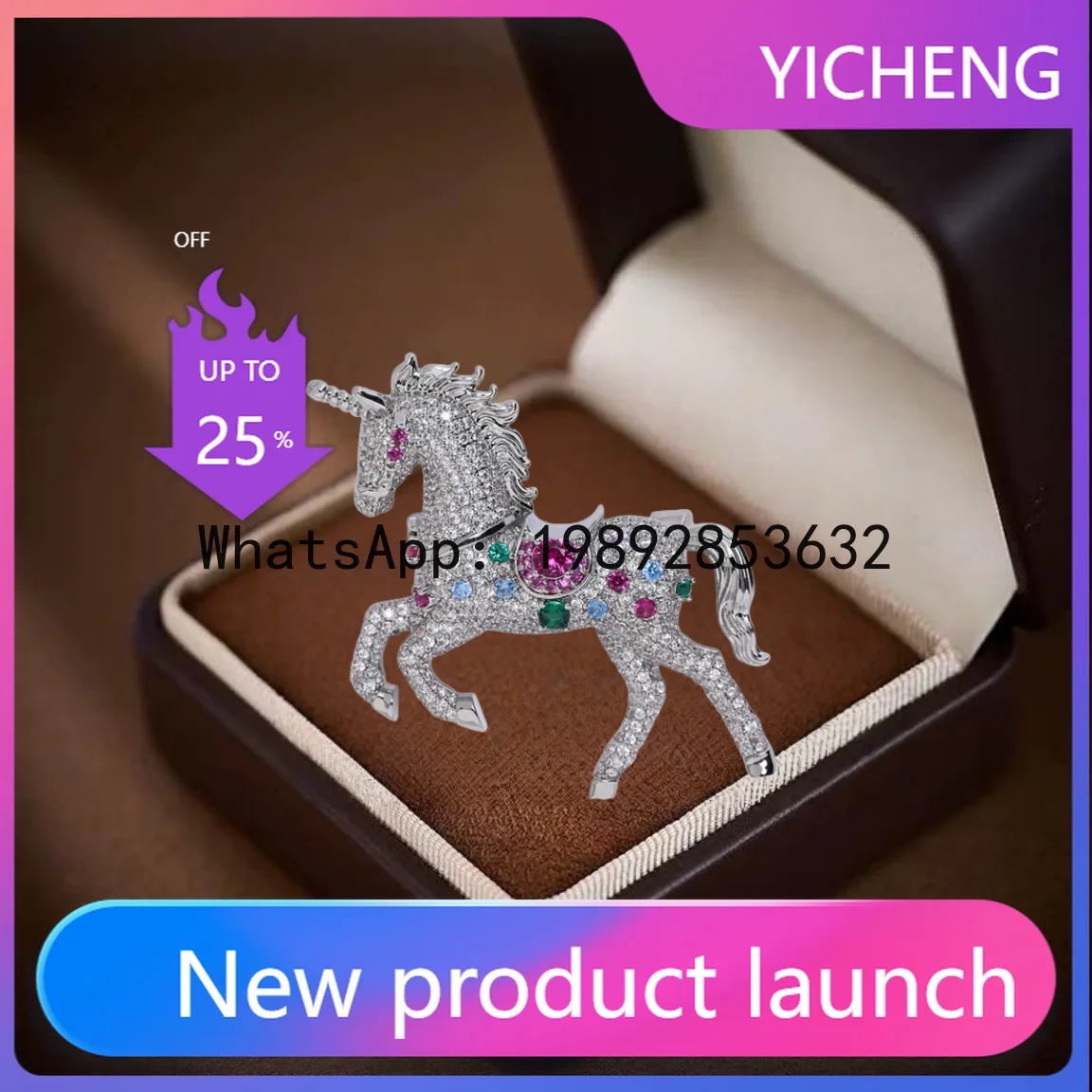 

PYJ fashion retro enamel horse zircon versatile anti-light clothing corsage jewelry pin