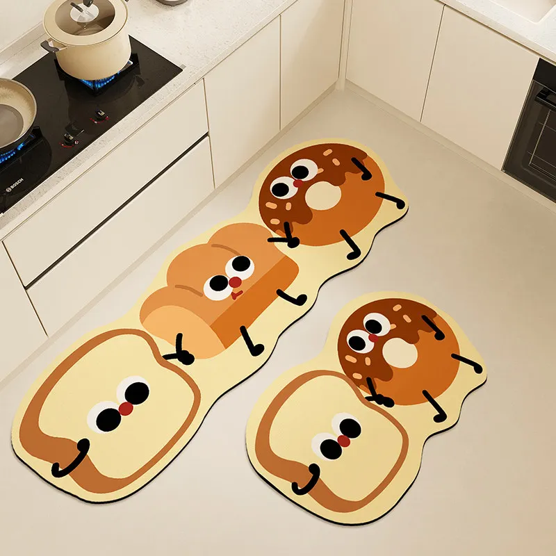 VIKAMA 1/2pcs Creative Shaped Doormat Set—Absorbs Water and Is Easy to Clean; Kitchen and Laundry Room Rug Set; Home Decor