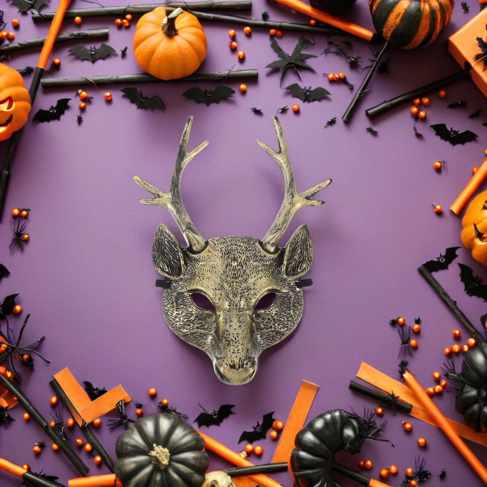 

Animal Mask Bronze Elk Head Lightweight Halloween Masquerade Costume Party Carnival Cosplay Props For Adults Festival