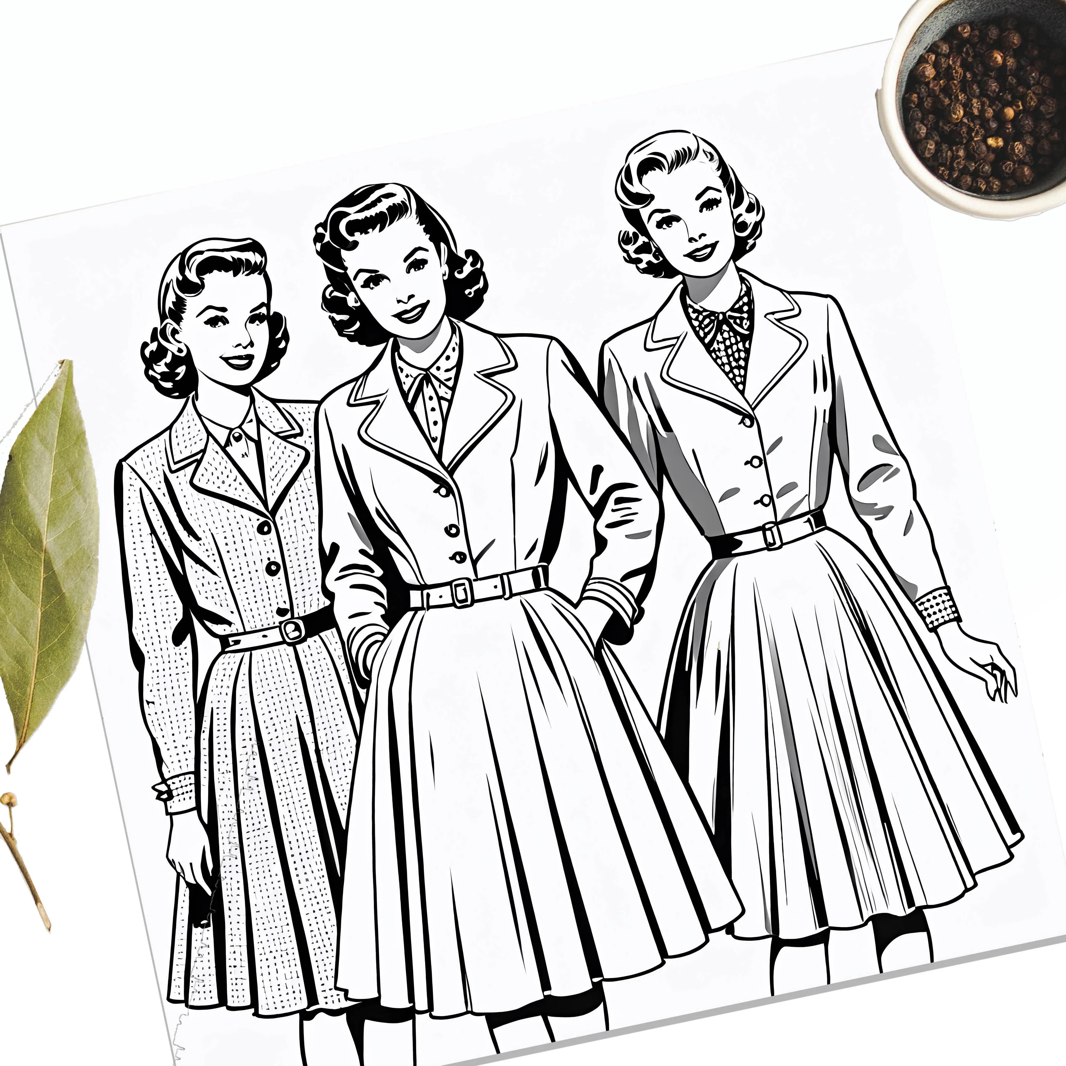 1 PC 26 Pages Retro Fashion Coloring Book Artistic & Creative Expression Perfect for Relaxation for Teens Adults Perfect Gift image 5