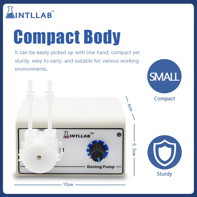 Programmable Peristaltic Pump 12V DC in Laboratory for Precise Liquid Dosing in Biology Research.