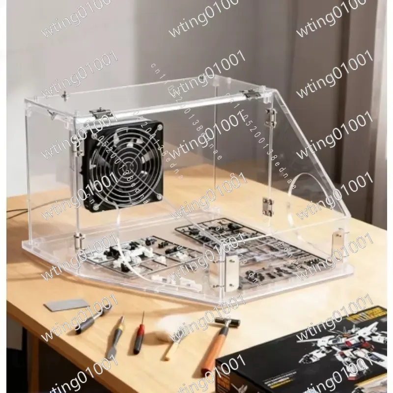 For Sanding And Crafting Projects Engraving Case MG024UP Enclosed Grinding Dust Box LED Illuminated Plastic Polishing Work